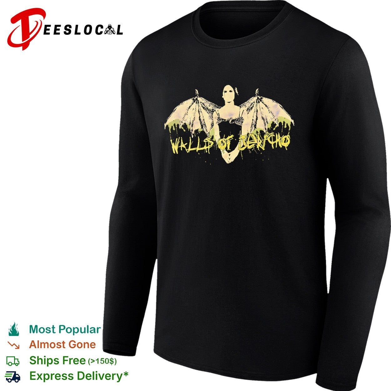 Walls of Jericho Winged Woman Band Hardcore shirt