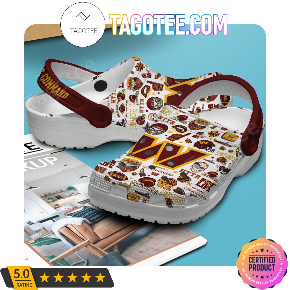 Washington Commanders Take Command Football Crocs Clogs