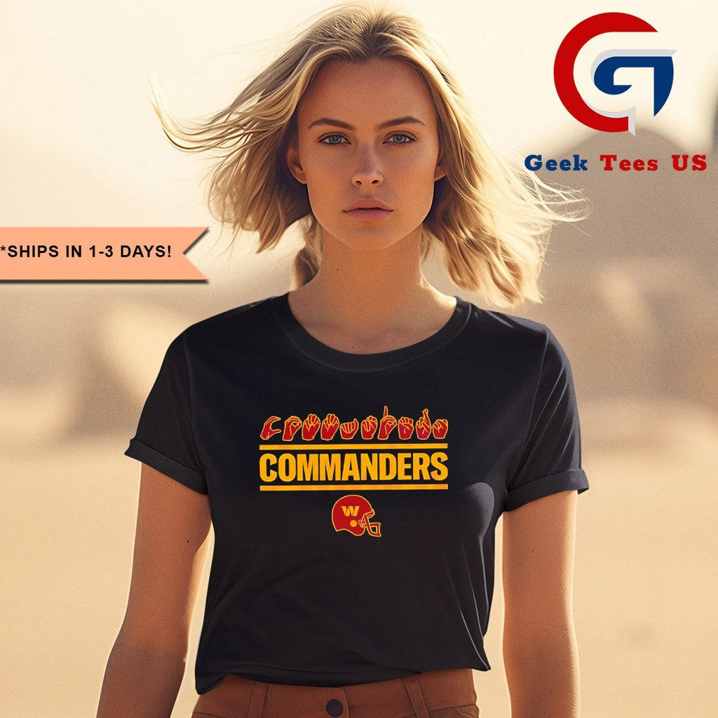 Washington Commanders homage youth love sign helmet shirt