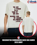 Washington Commanders raise hail names 2025 shirt