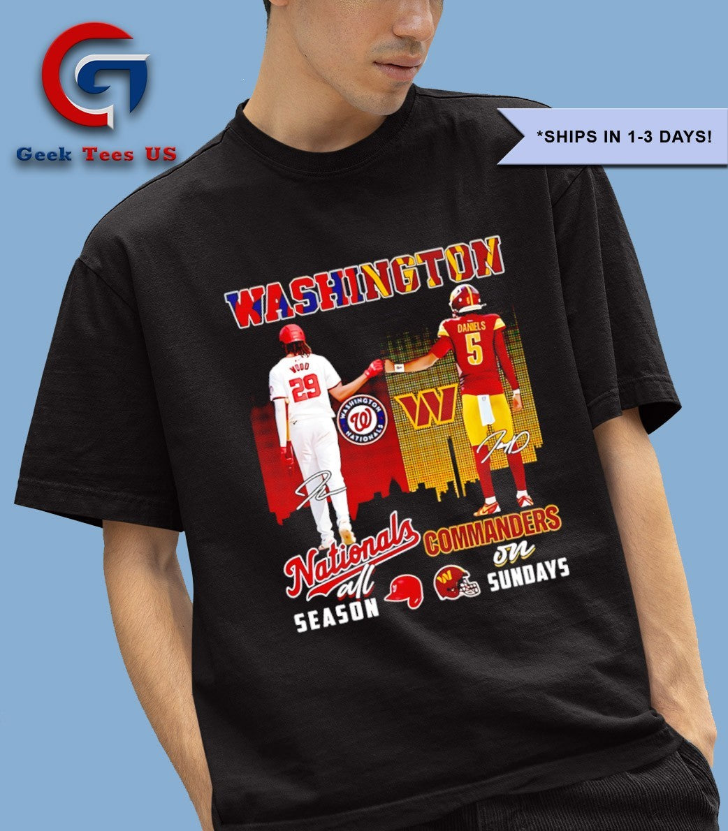 Washington Nationals All Season x Washington Commanders On Sundays signature shirt