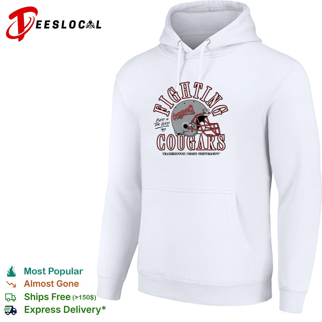 Washington State Cougars fighting cougars helmet best in the west 1997 shirt