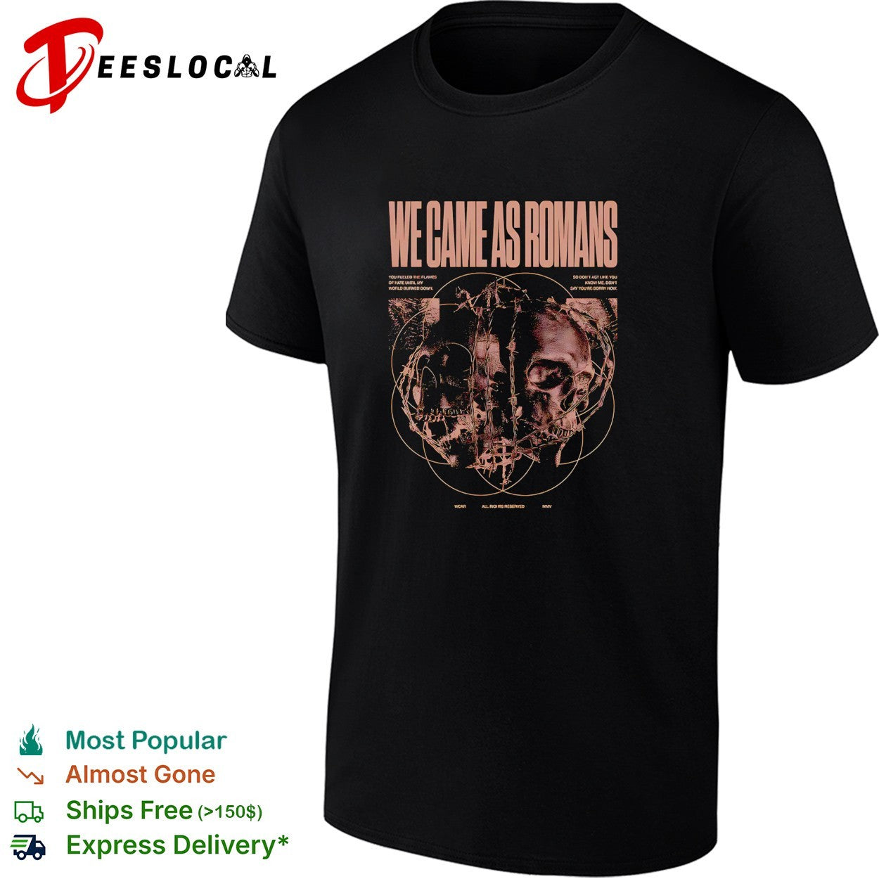 We Came As Romans skulls barbed wire poster shirt