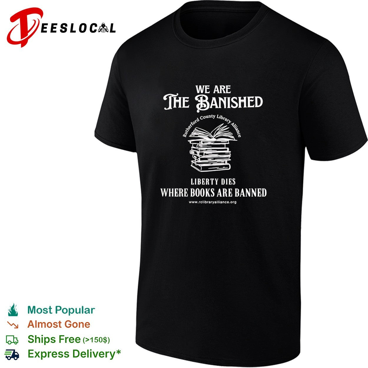 We are the banished Rutherford County Library Alliance stack of books shirt