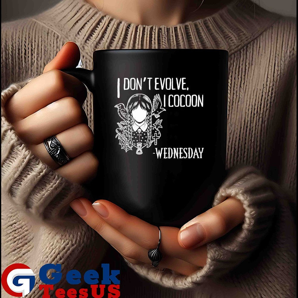 Wednesday Addams I don’t evolve I cocoon gothic Halloween 2025 shirt