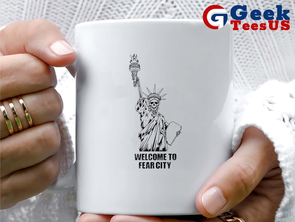 Welcome to fear city skeleton Statue of Liberty shirt