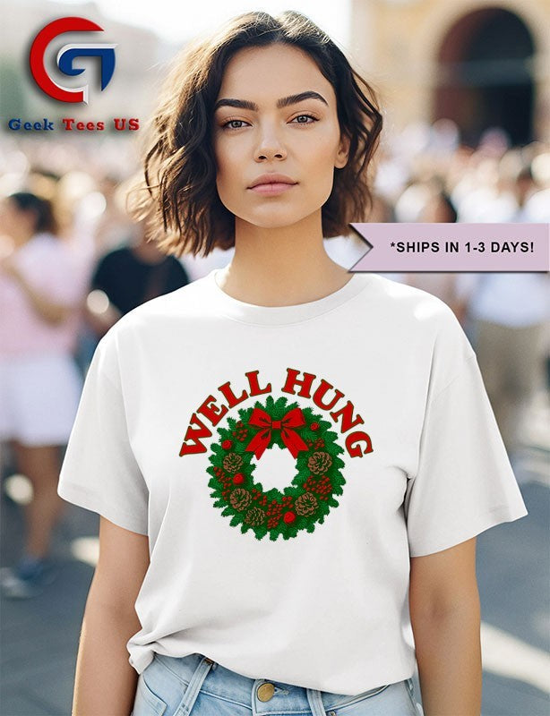 Well Hung Christmas wreath shirt
