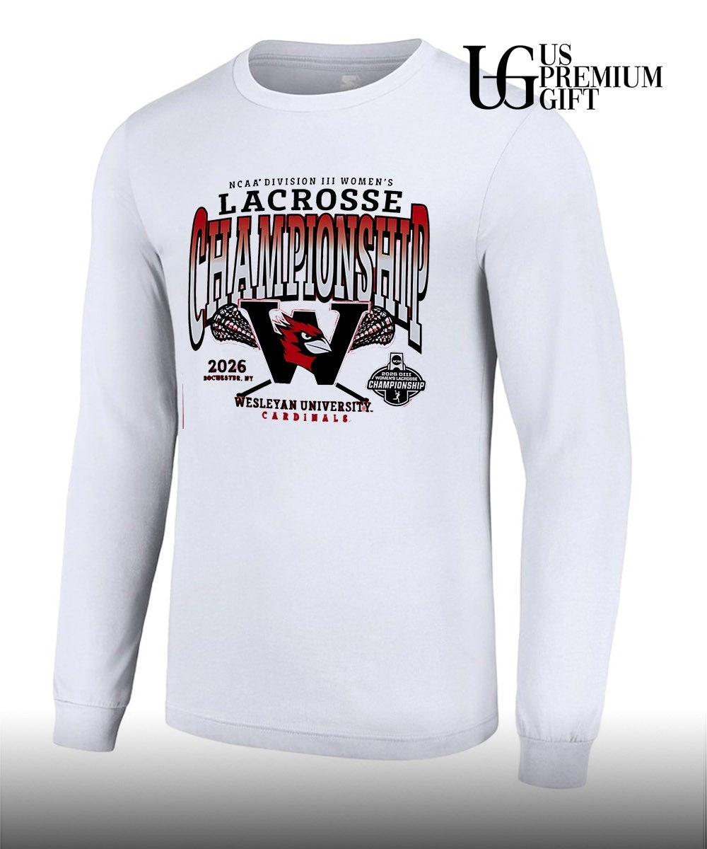 Wesleyan University Cardinals 2026 NCAA Division III Women’s Lacrosse Championship shirt