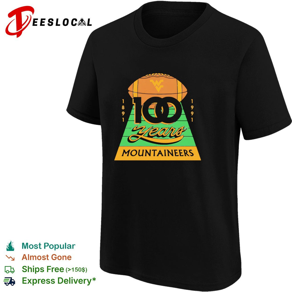 West Virginia Mountaineers 100 years 1891 1991 football anniversary shirt