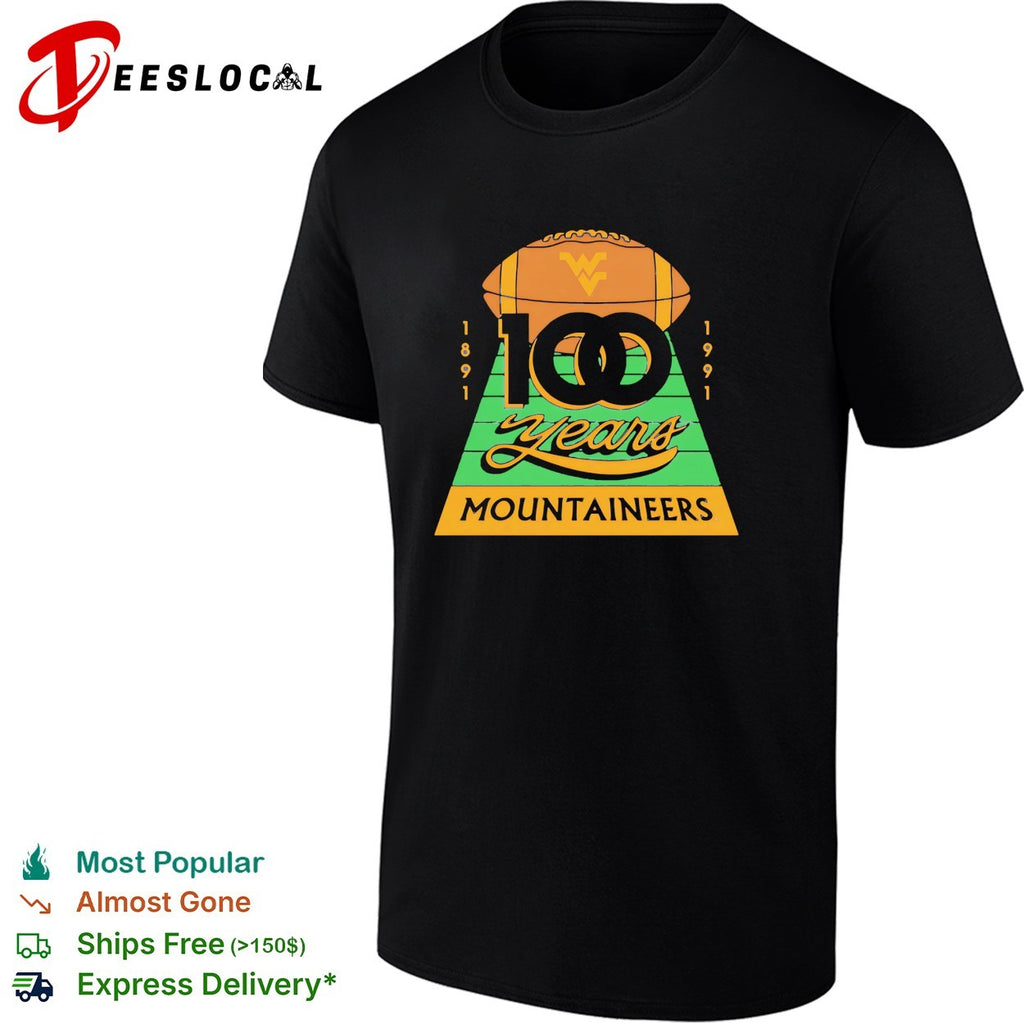 West Virginia Mountaineers 100 years 1891 1991 football anniversary shirt