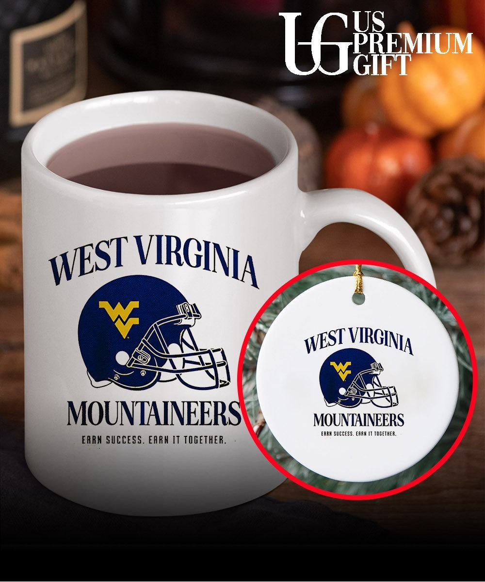West Virginia Mountaineers Earn Success Earn It Together helmet shirt