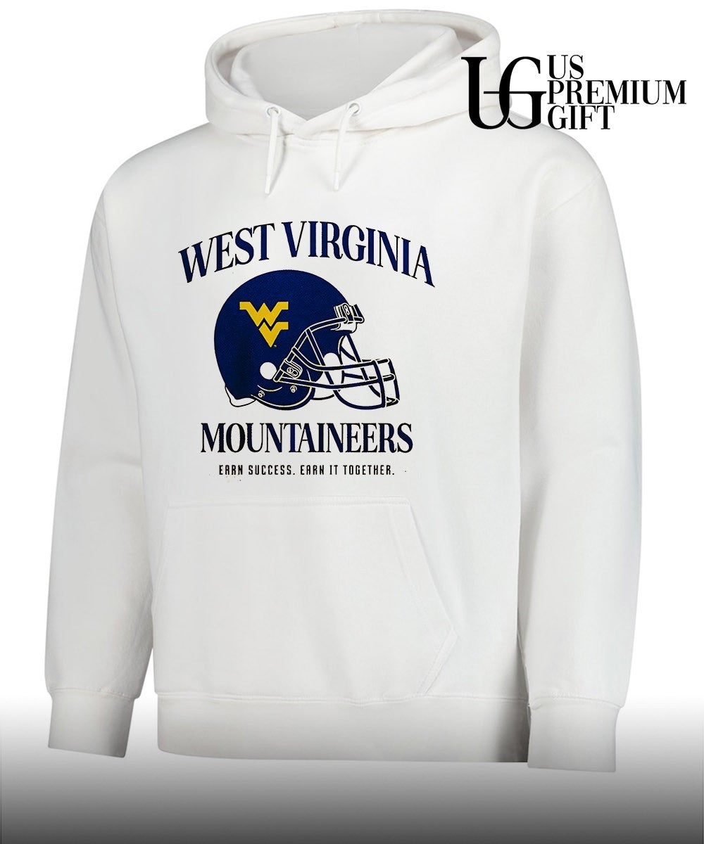 West Virginia Mountaineers Earn Success Earn It Together helmet shirt