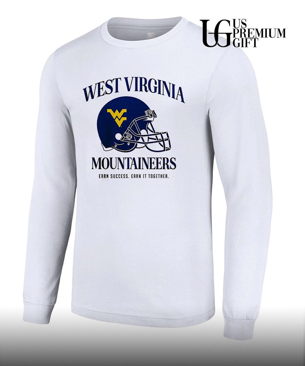 West Virginia Mountaineers Earn Success Earn It Together helmet shirt