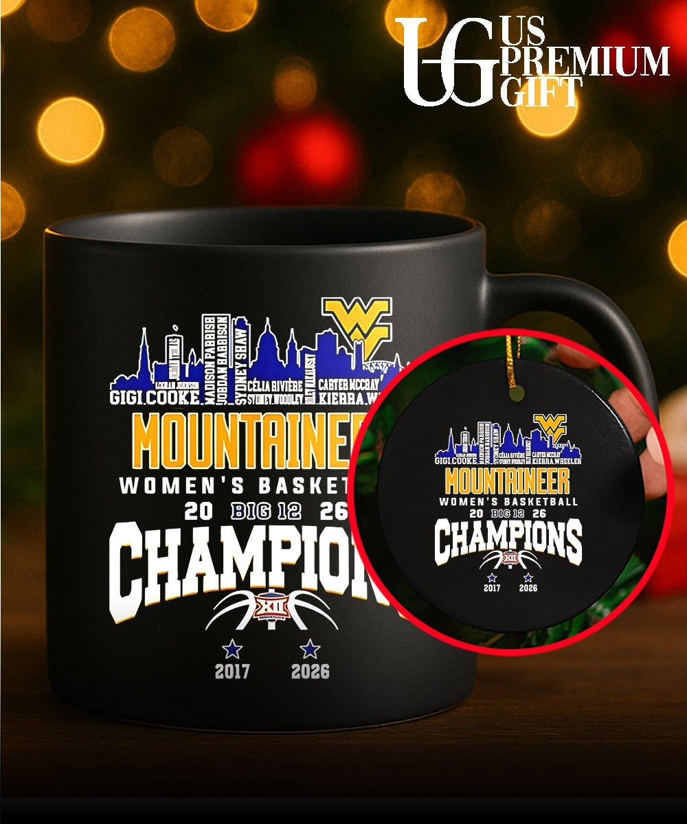 West Virginia Mountaineers Women’s Basketball Champions 2026 player names city skyline T-shirt