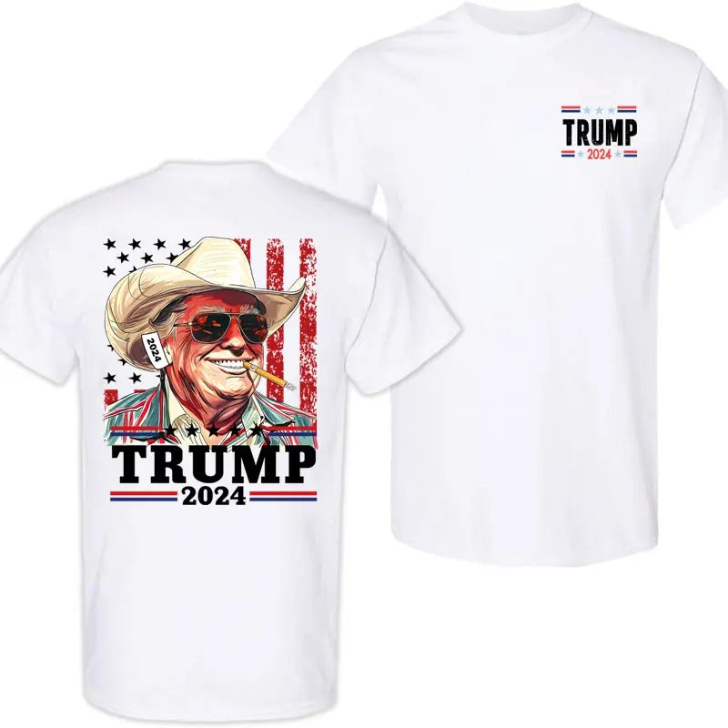 Western Trump Cowboy You Missed Flag Shirt, Make America Great Again, Election 2024, Gifts for Trump Supporters, Full...