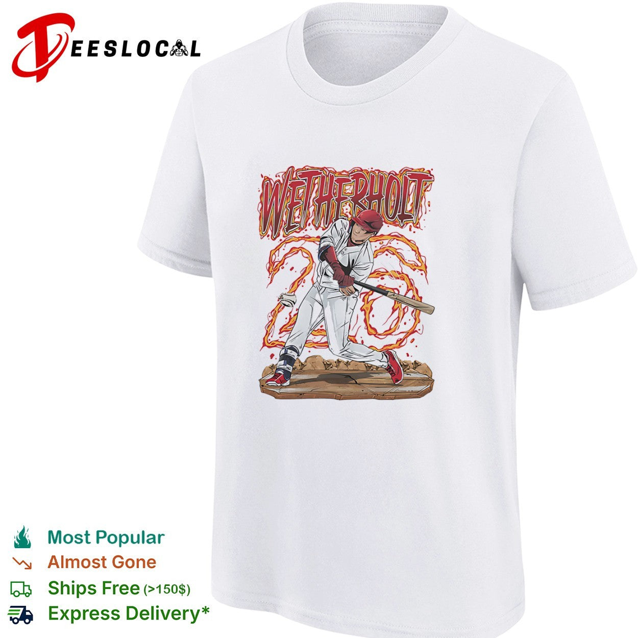 Wetherholt Baseball Player batter sports shirt