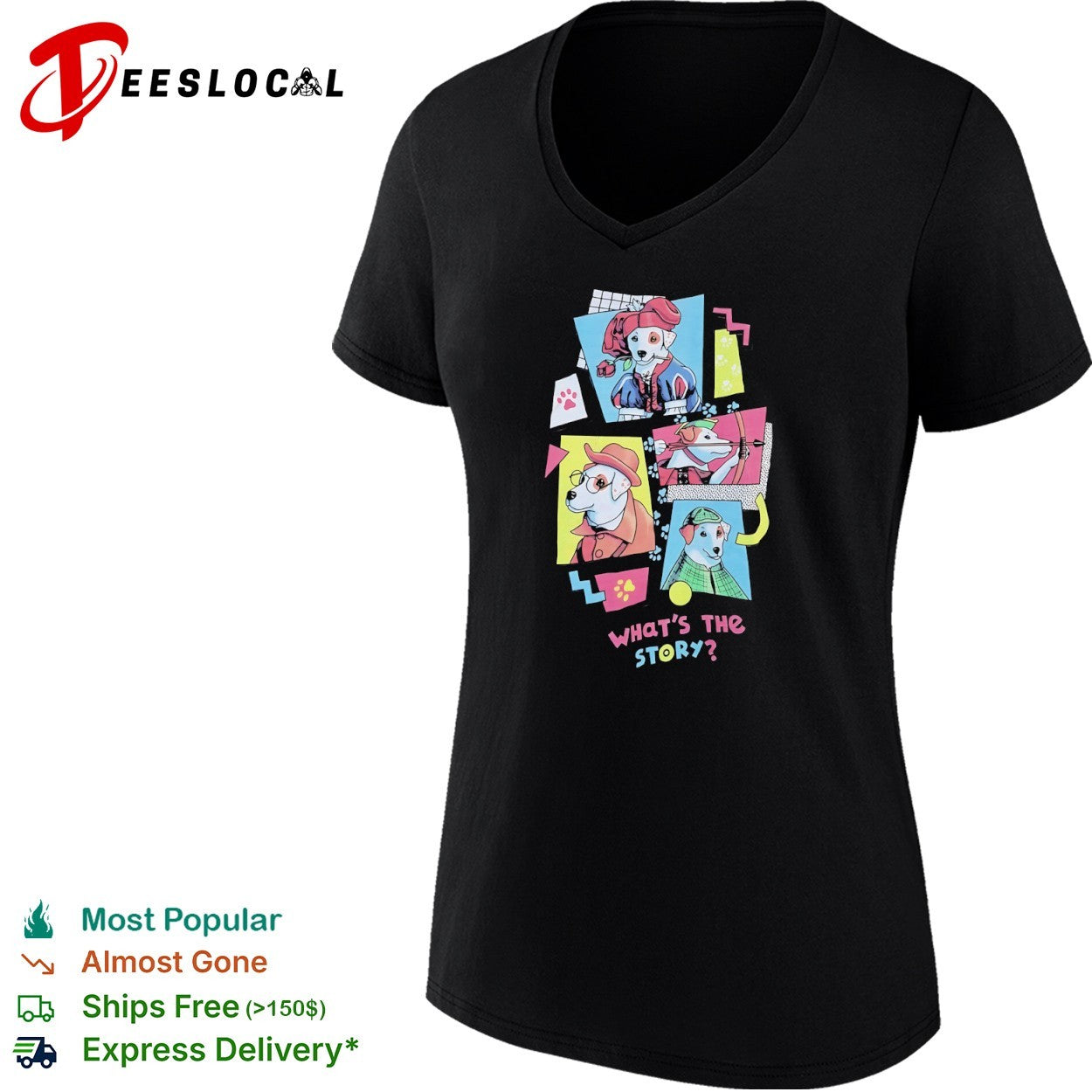 What’s the Story Retro Dog detective shirt