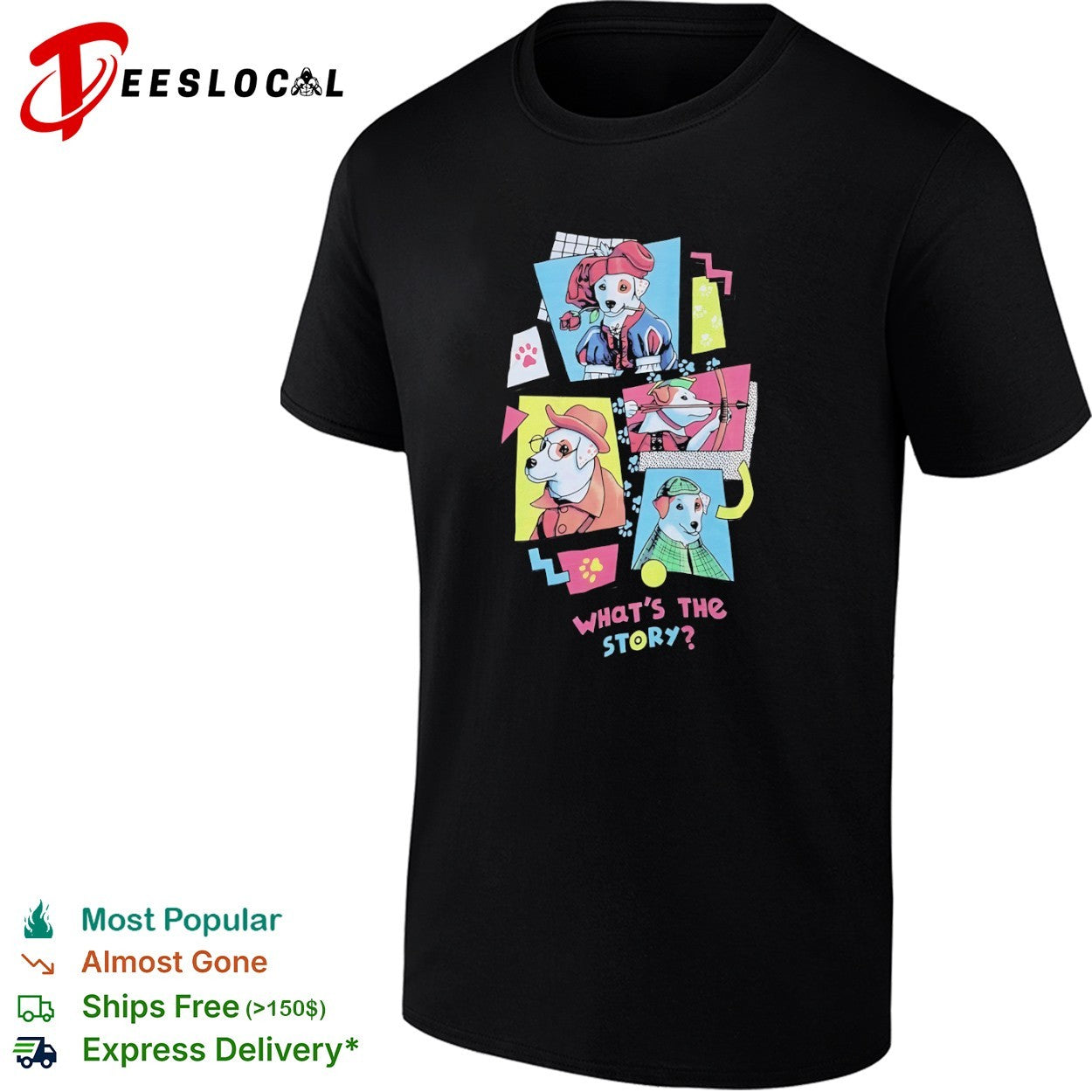 What’s the Story Retro Dog detective shirt