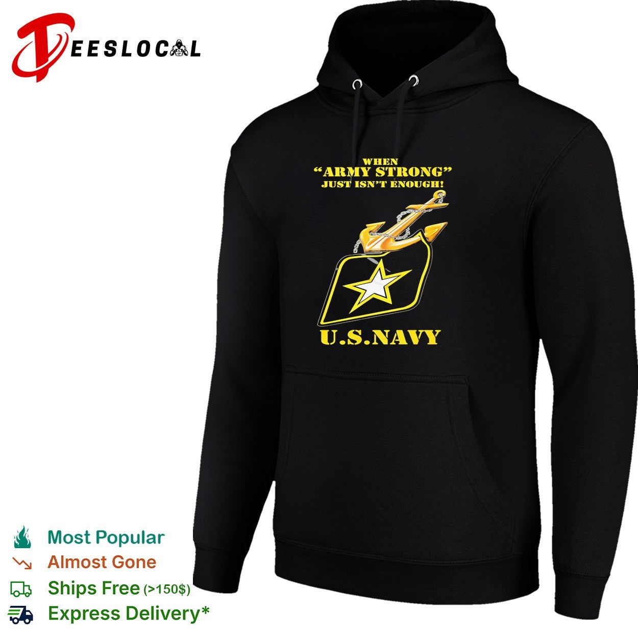 When Army strong just isn’t enough US Navy anchor and star emblem badge shirt