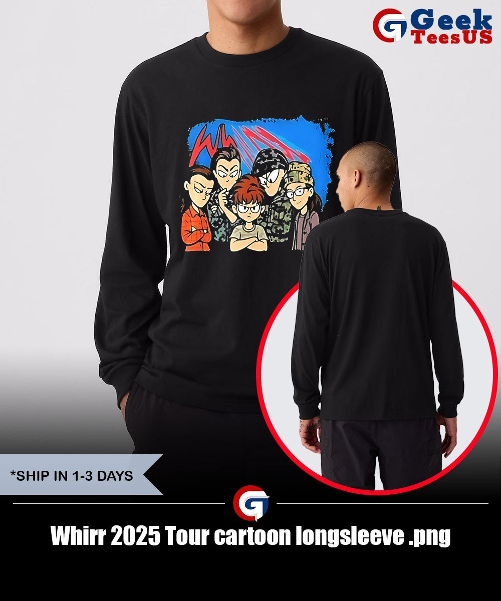 Whirr 2025 Tour cartoon shirt