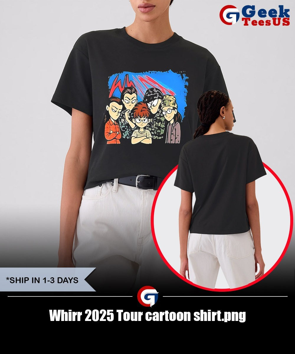 Whirr 2025 Tour cartoon shirt