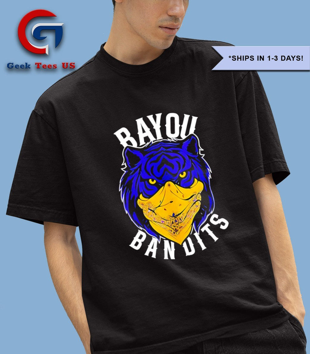 Whit Weeks wearing Bayou Bandits logo shirt