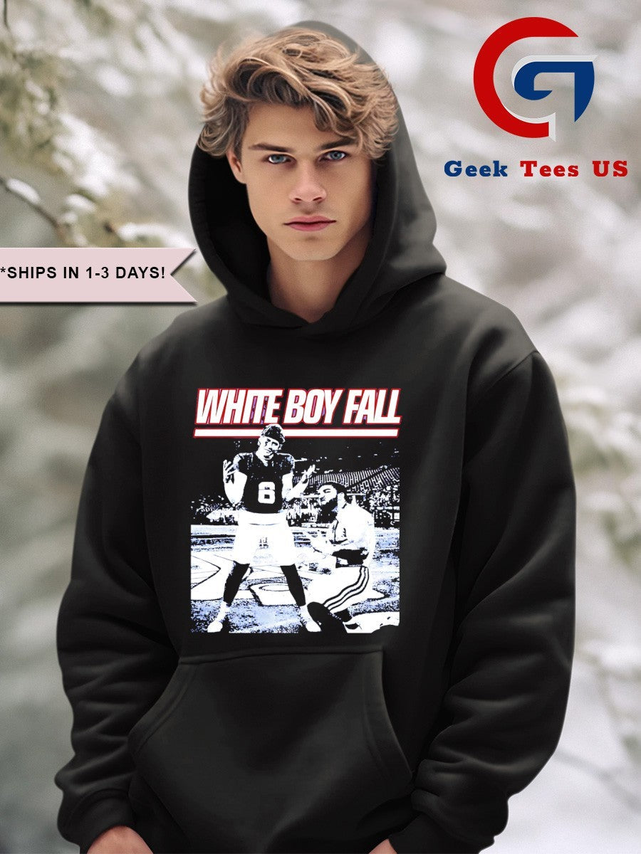 White Boy Fall Jaxson Dart and Cam Skattebo New York Giants football shirt