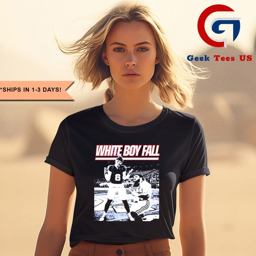White Boy Fall Jaxson Dart and Cam Skattebo New York Giants football shirt
