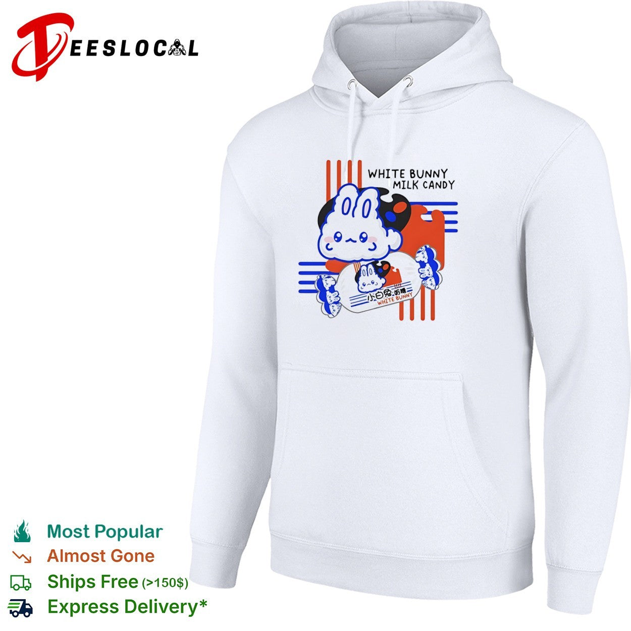White Bunny Milk Candy Cute Rabbit Asian Snacks shirt