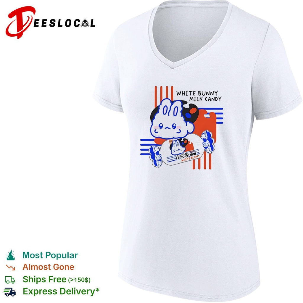 White Bunny Milk Candy Cute Rabbit Asian Snacks shirt