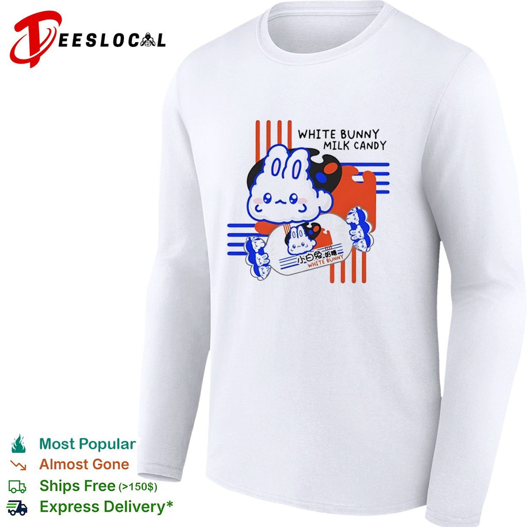 White Bunny Milk Candy Cute Rabbit Asian Snacks shirt