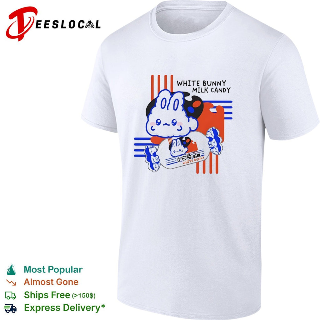 White Bunny Milk Candy Cute Rabbit Asian Snacks shirt