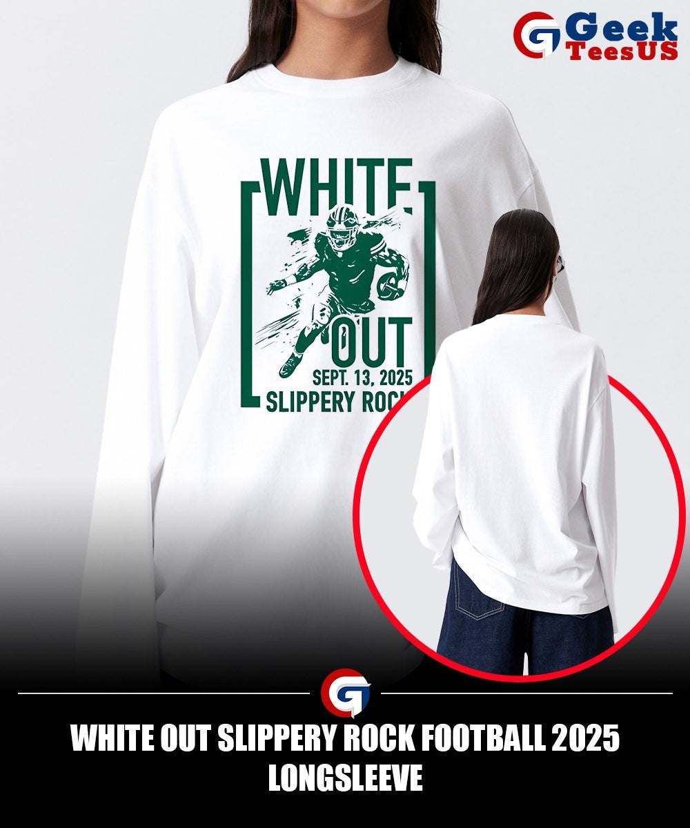 White out Slippery Rock football 2025 shirt