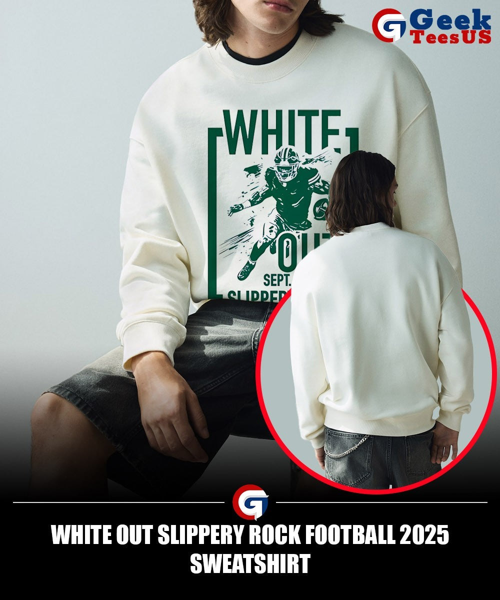 White out Slippery Rock football 2025 shirt