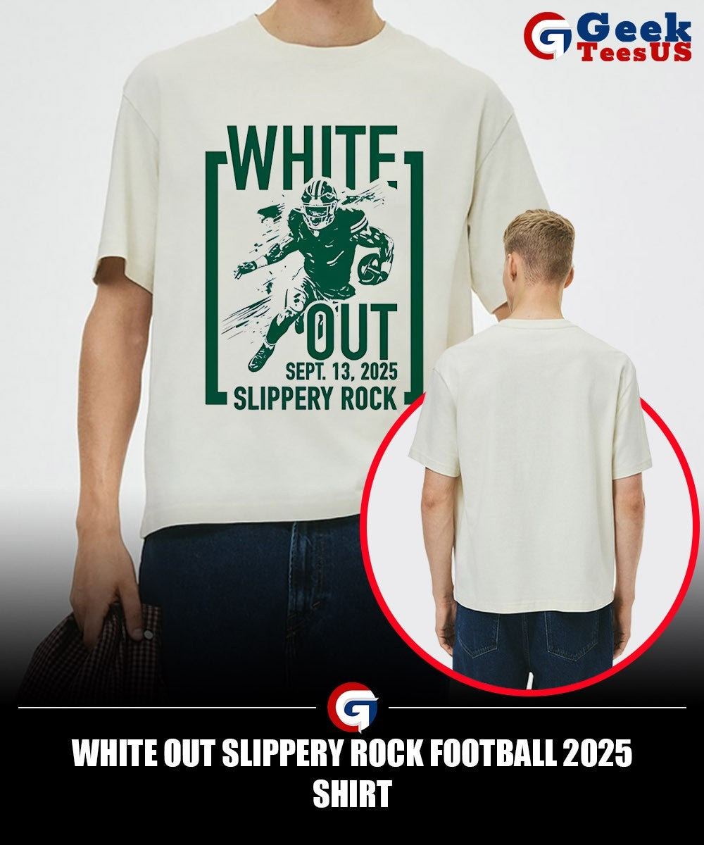White out Slippery Rock football 2025 shirt
