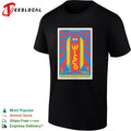 Wilco an evening with smiling hot dog character and sunburst rays poster shirt