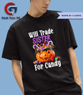 Will trade sister for candy Halloween 2025 costume shirt