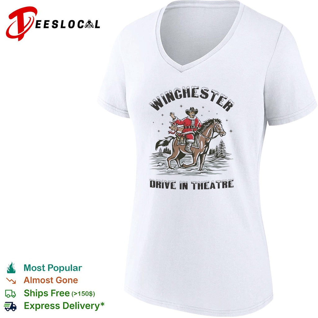 Winchester Drive In Theatre Santa Cowboy Christmas shirt