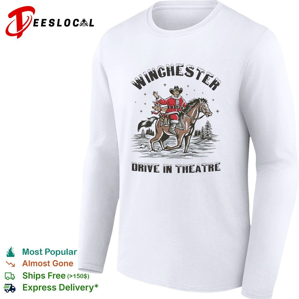 Winchester Drive In Theatre Santa Cowboy Christmas shirt