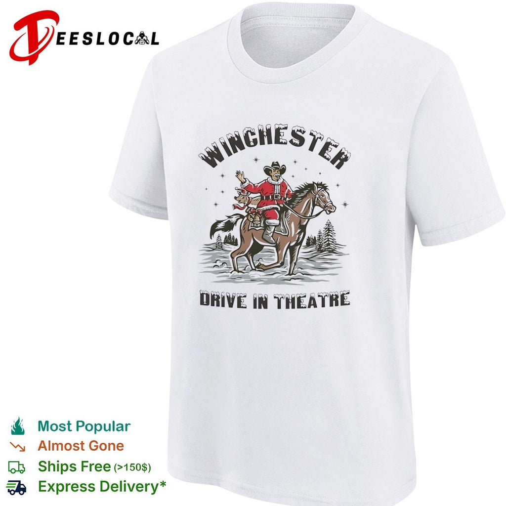 Winchester Drive In Theatre Santa Cowboy Christmas shirt