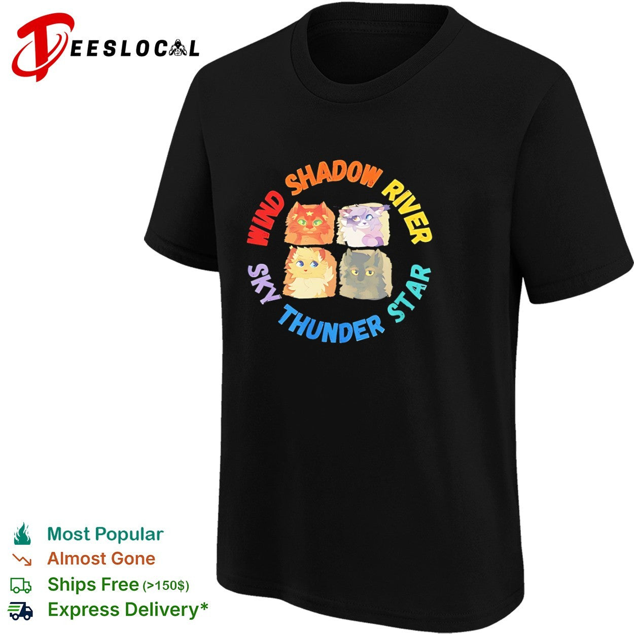 Wind Shadow River Sky Thunder Star Warriors Cats shirt