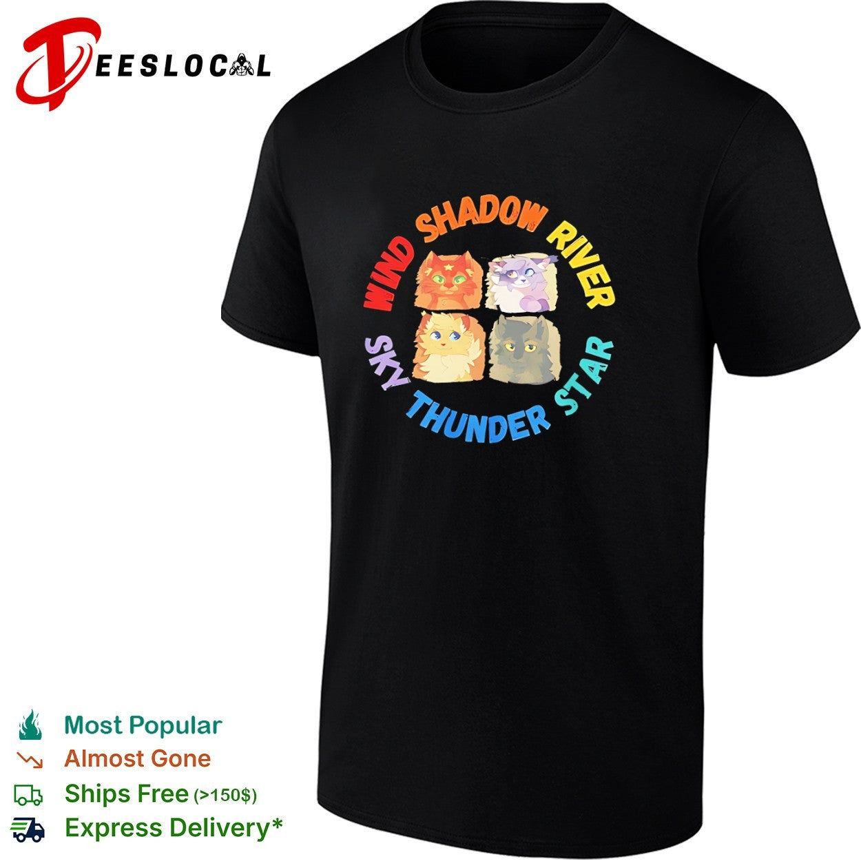 Wind Shadow River Sky Thunder Star Warriors Cats shirt