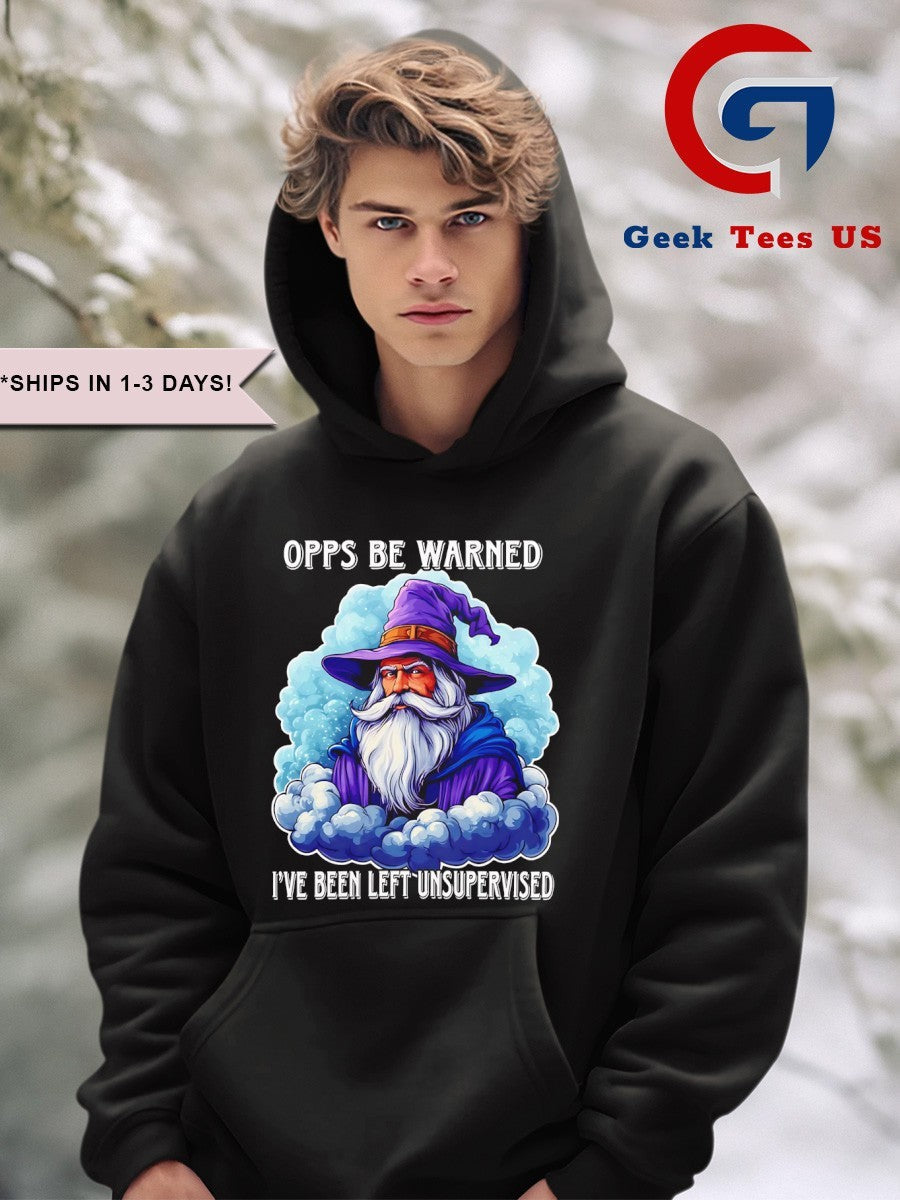 Wizard opps be warned I’ve been left unsupervised shirt