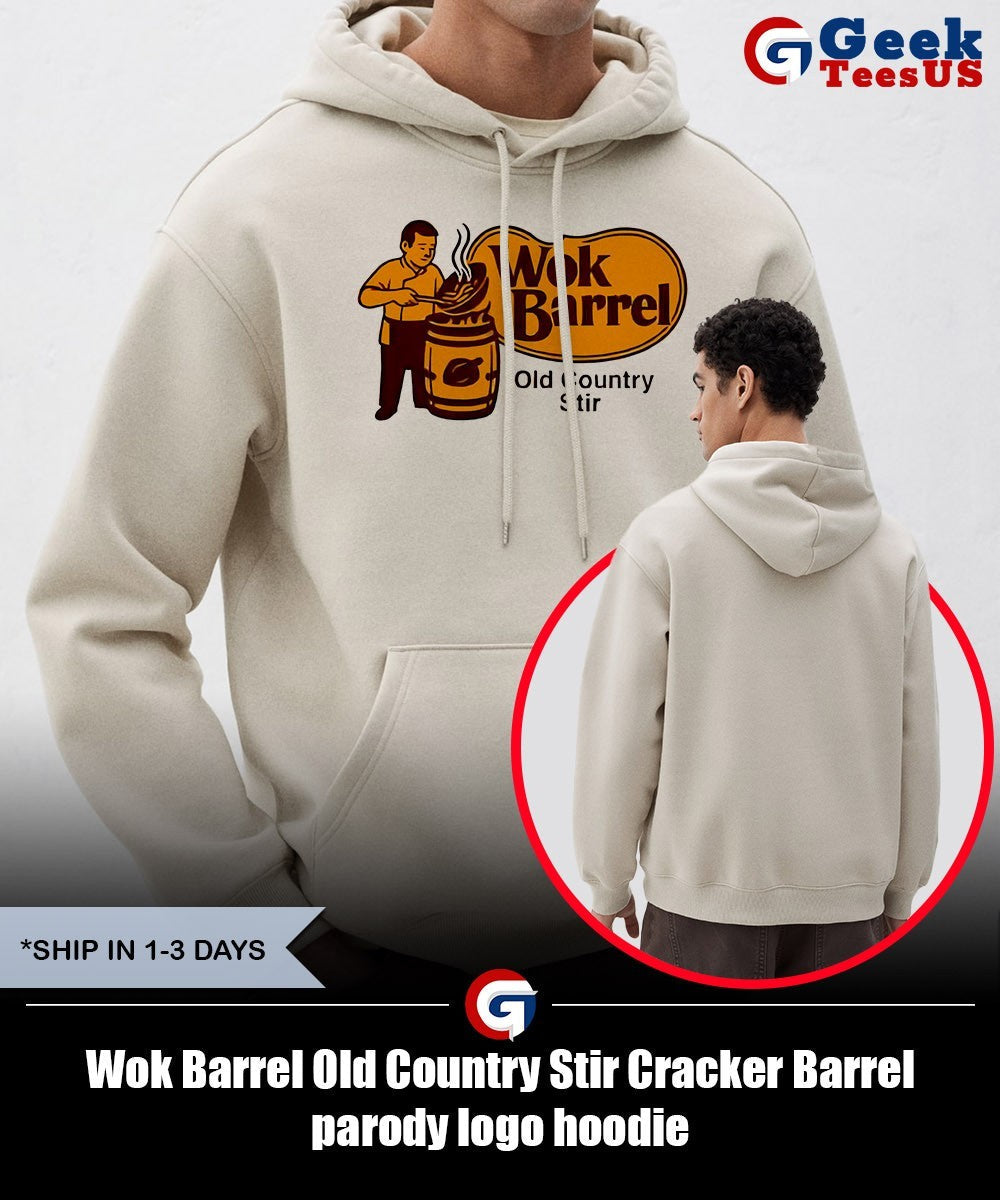 Wok Barrel Old Country Stir Cracker Barrel parody logo shirt