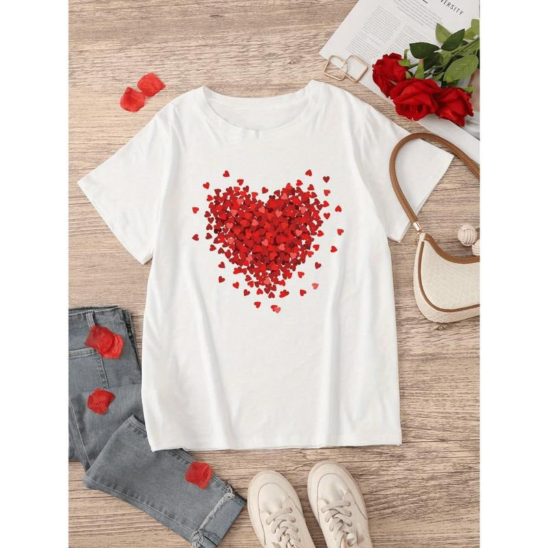 Women'S Fashion Round Neck Short-Sleeved T-Shirt Trendy Spring And Summer Four Seasons Street Style Light Luxury Party Festival Wear Animal Letter Pattern Popular T-Shirt style 02