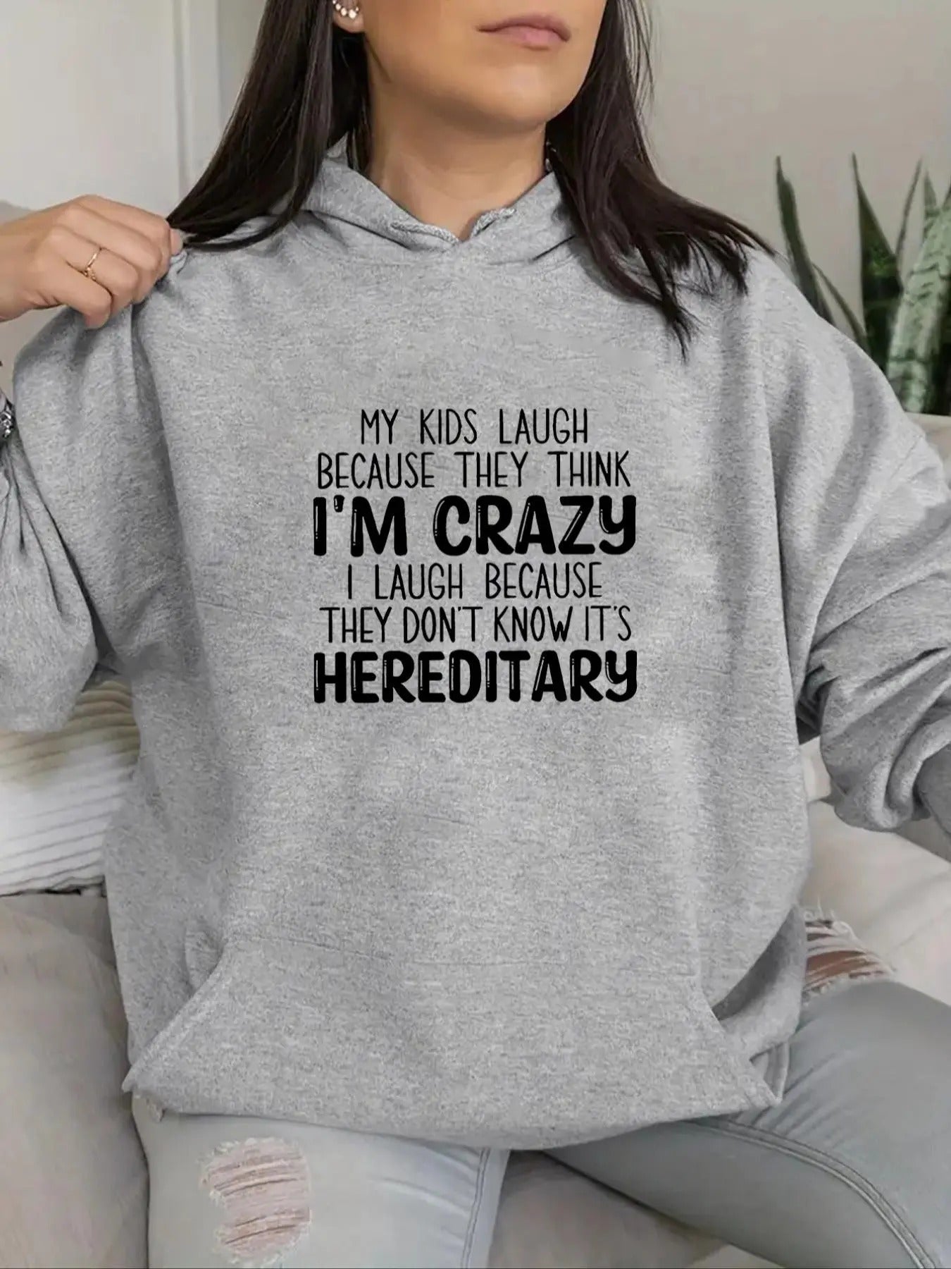 Women's Letter Print Drawstring Pocket Hoodie, Casual Drop Shoulder Long Sleeve Hooded Sweatshirt, Ladies Fall & Winter Clothes for Daily Wear style 08