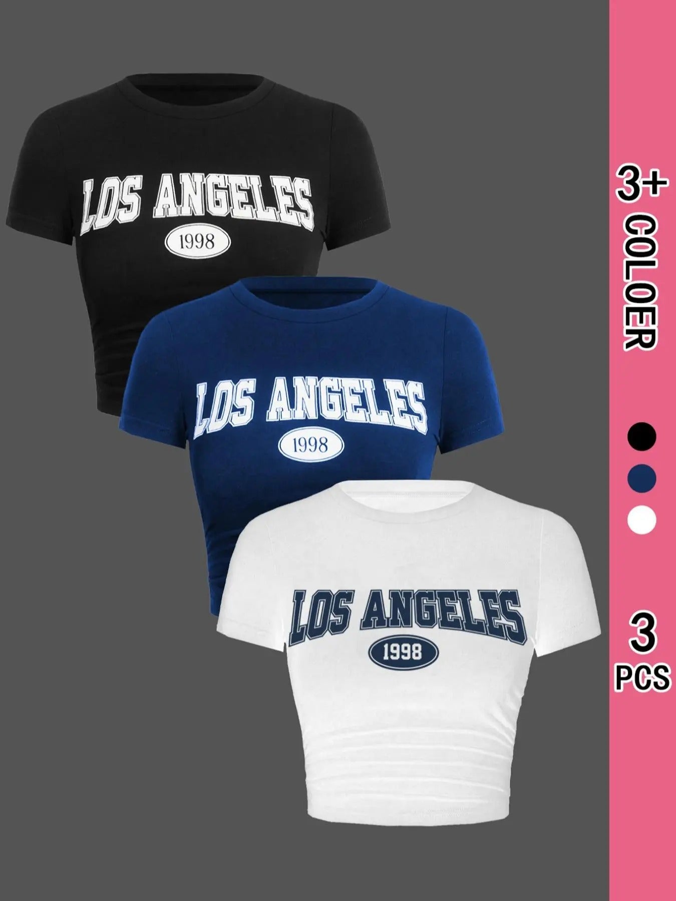 Women's Letter Print Ruched Round Neck Graphic Crop Tee, Vintage Trendy Casual Short Sleeve T-shirt for Daily Wear