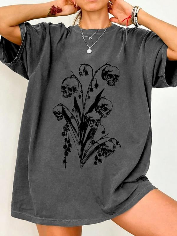 Women's Summer Fashion Trendy Pattern Print T-Shirt Top, Casual Basic Style, Campus Simple Look, Streetwear Vibes