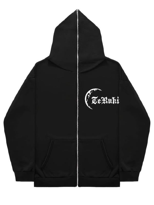 Women's Y2K style hoodie, casual long sleeved zipper sweatshirt, printed with pattern letters, Spring and Autumn fashion style style 02