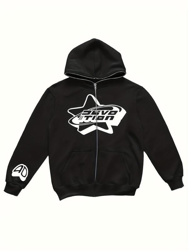 Women's Y2K style hoodie, casual long sleeved zipper sweatshirt, printed with pattern letters, Spring and Autumn fashion style style 03